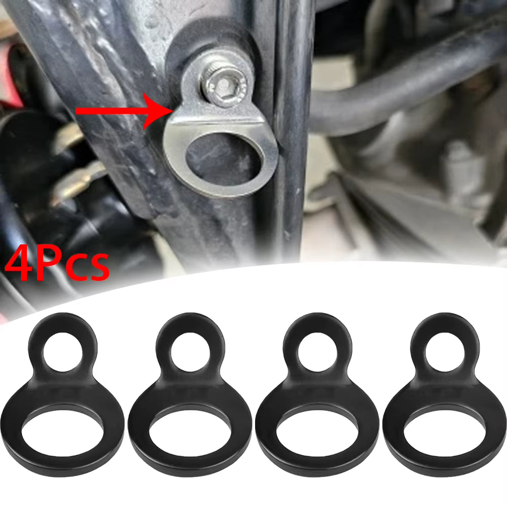 4Pcs Attach Tie-Downs Stainless Steel Tie-Down Strap Rings Motorcycle Part Tie down Strap Rings for Motorcycle Dirt Bike ATV UTV
