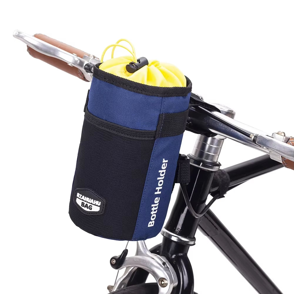 Bicycle Bag Cycling Water Bottle Carrier Pouch MTB Bike Kettle Handlebar Bag Bicycle Handlebar Bag Riding Handlebar Accessories