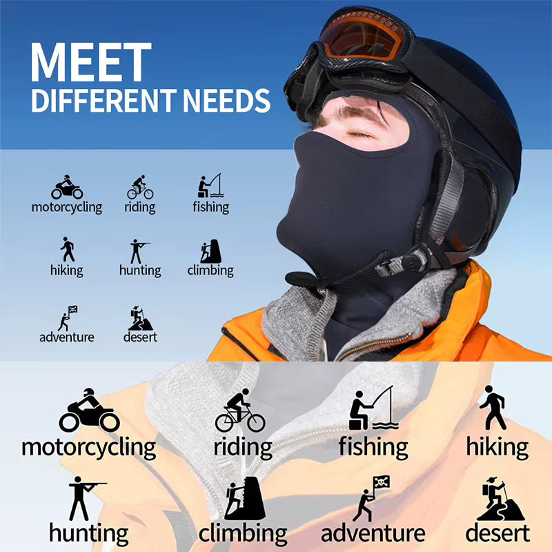 Motorcycle Balaclava Hats Full Face Cover Summer Windproof Breathable Motorbike Motocross Cycling Bicycle Anti-Uv Men Helmet