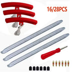 16/28Pcs Motorcycle Tire Lever Tyre Spoon Tire Levers Iron Changing Tool Set Rust-Resistant Smooth Tire Tools for Efficient