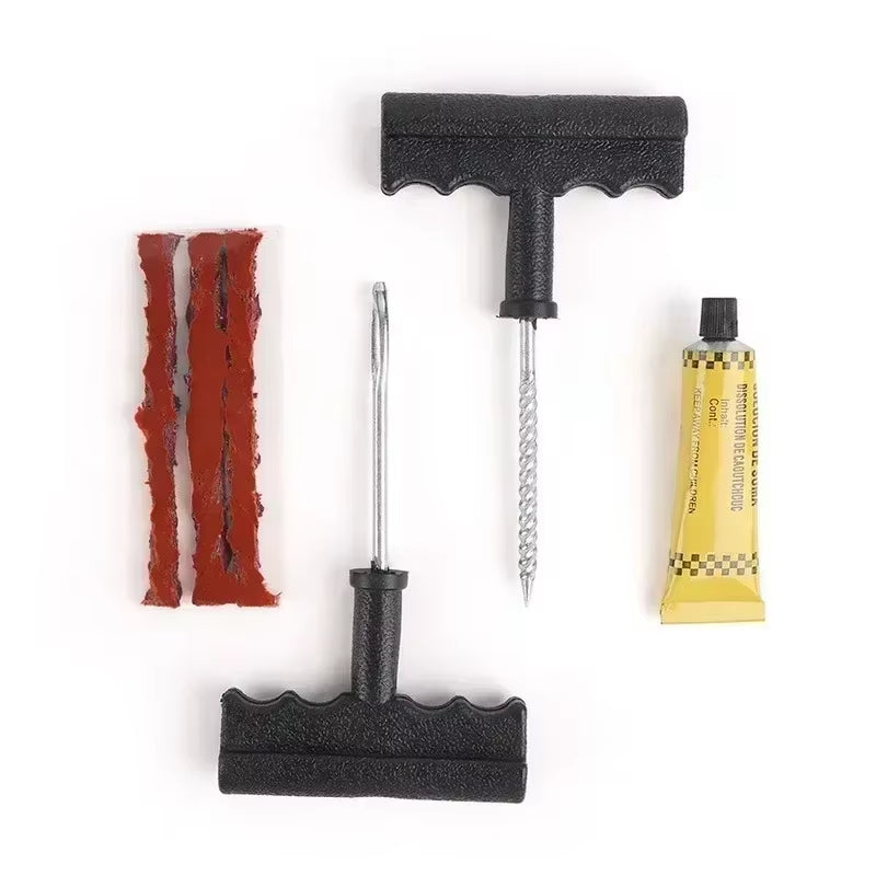 Motorcycle Car Tire Repair Tool Sets Tire Repair Kit Studding Tool Set Tubeless Tire Tyre Puncture Plug Garage Tool Rubber Strip