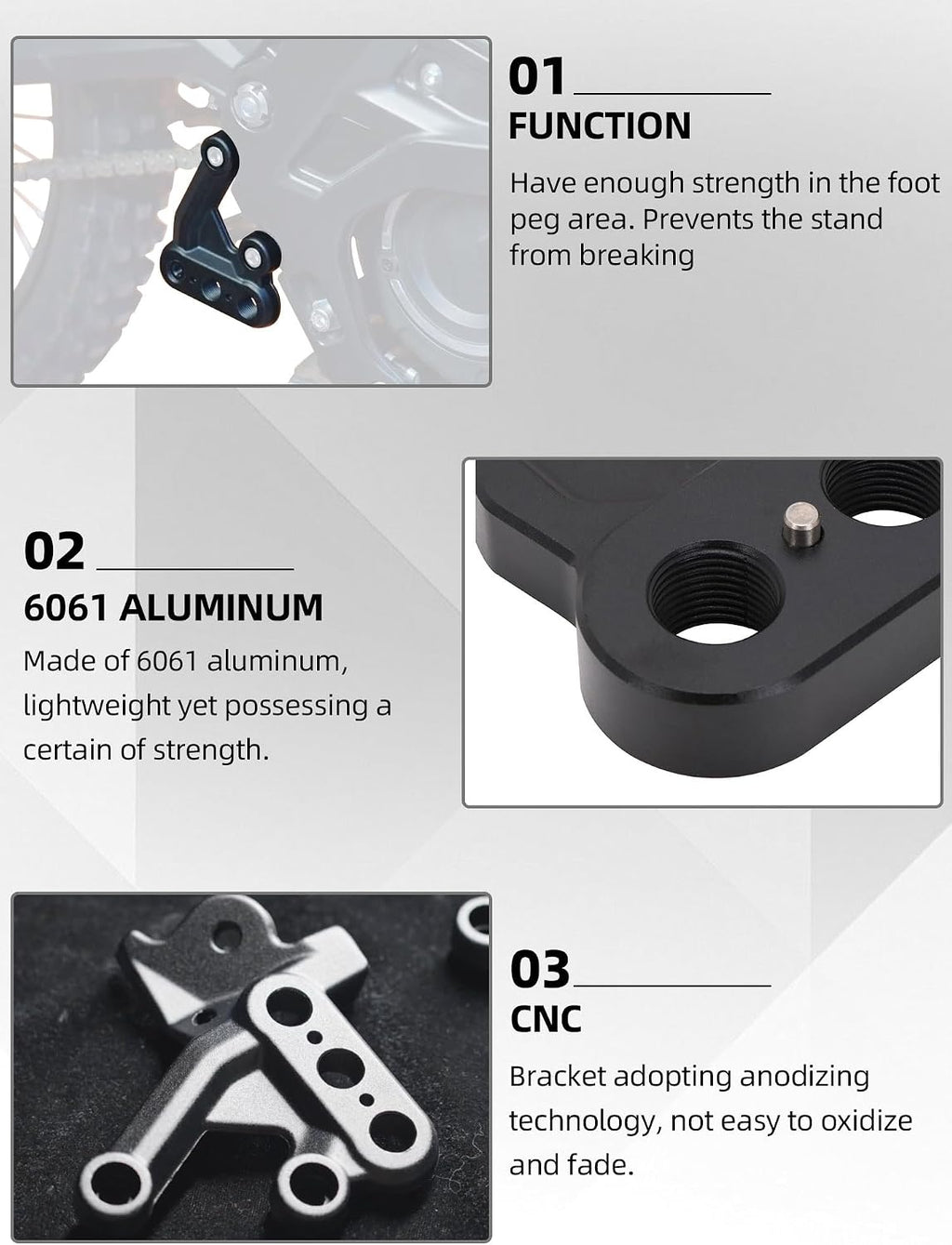 JFG Racing Foot Peg Bracket Pair for Sur-Ron Light Bee / E Ride Pro