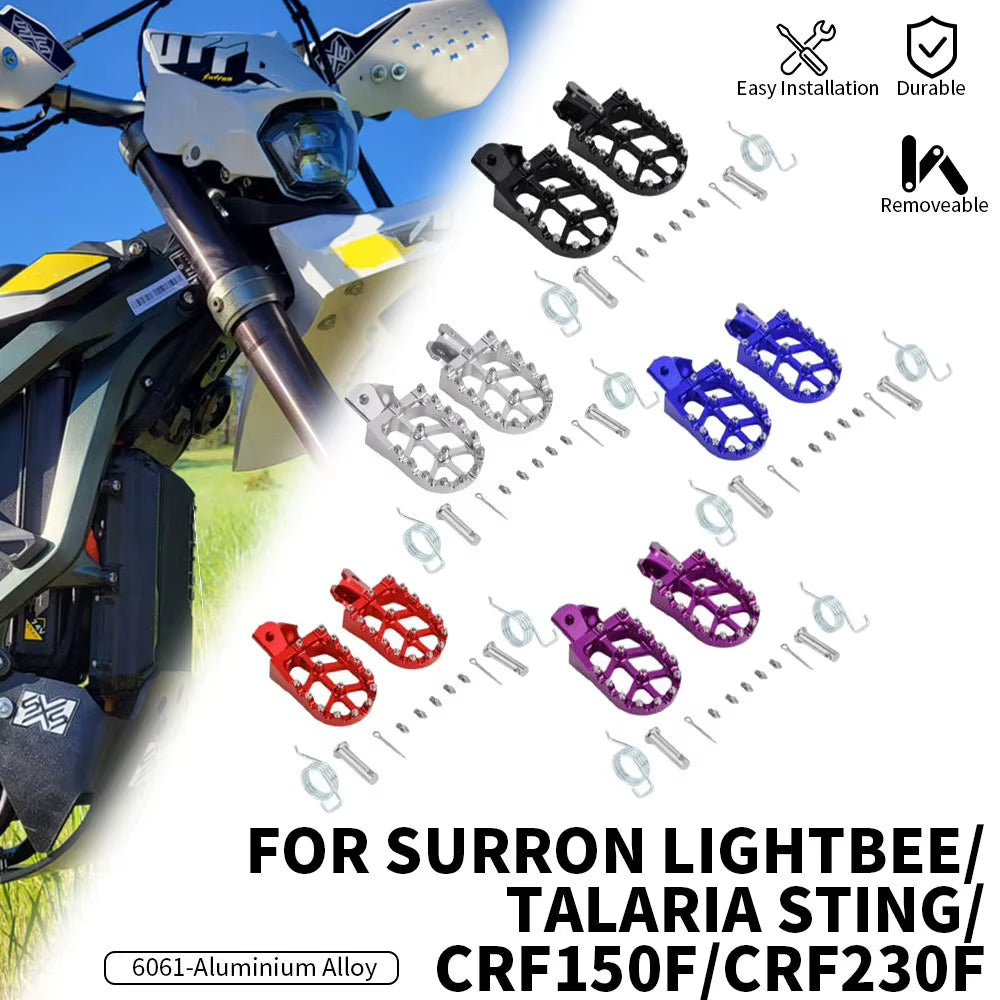 For Surron CNC Foot Peg Motorcycles Accessories Footpeg Footpedal for Talaria Sting Sur Ron Lightbee CRF 150F 230F Electric Bike