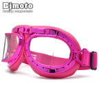 BJMOTO 2019 Goggle Snowboarding Motorcycle Goggles Motocross for Harley Style Glasses Pilot Pink Color Shipping Free