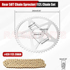 Dirt Bike 58T Sprocket 112L Chain Set Kits for Sur-Ron Sur Ron Light Bee S & Light Bee X Motocross Electric Motorcycle Universal