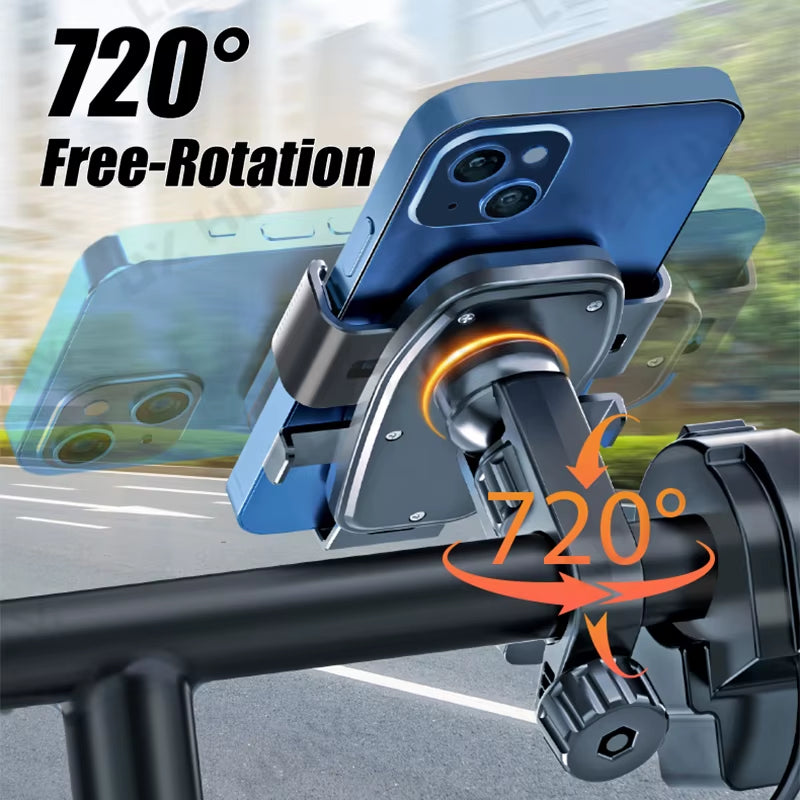 Motorcycle Phone Mount Handlebar/Rear View Phone Holder for Bicycle/Scooter Navigation Holder Universal for 4.7-7In Smartphone
