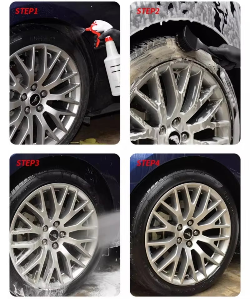 Motorcycle Tire Rim Brush Wheel Hub Cleaning Brushes Motorcycle Wheels Detailing Accessories Black White Tire Washing Tool