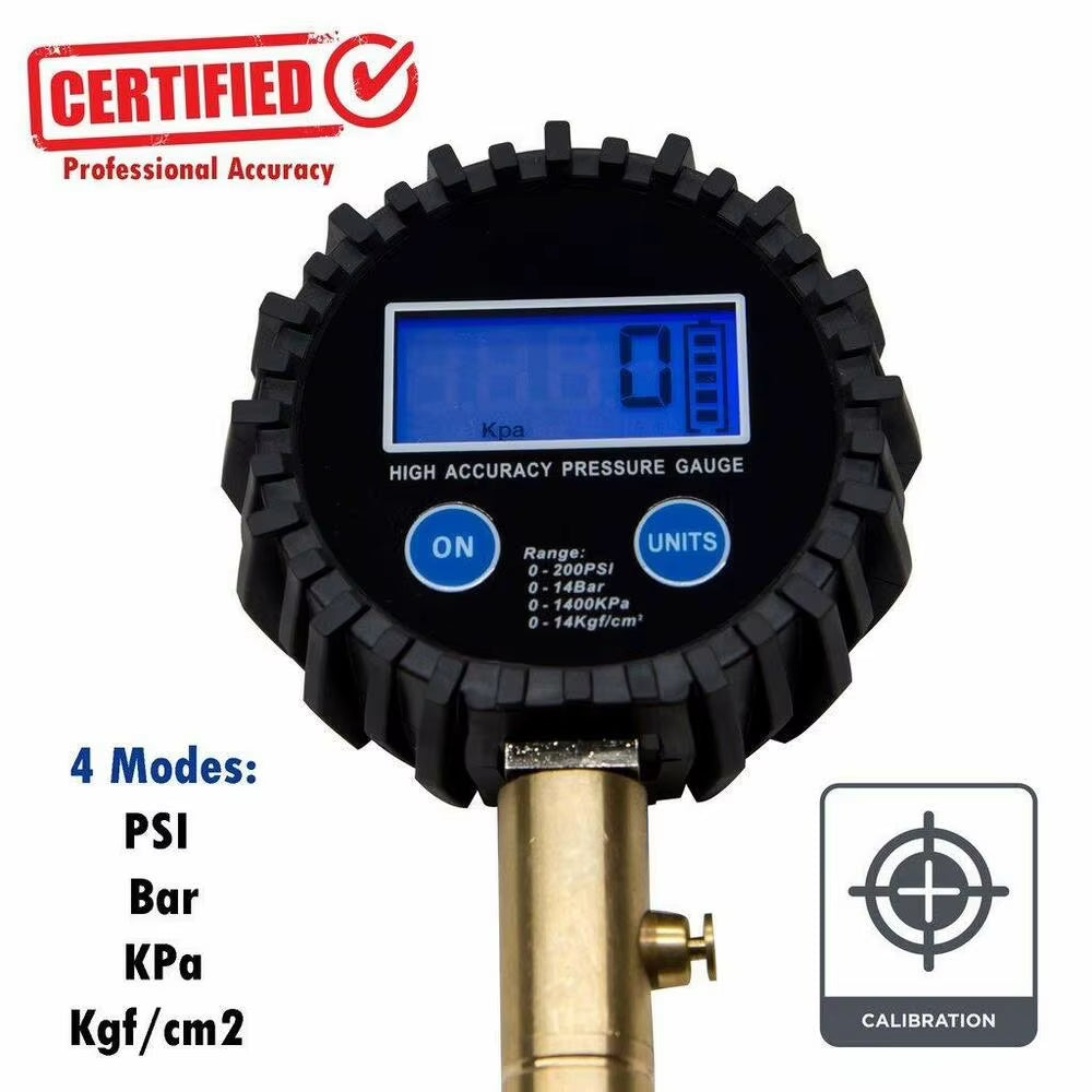 Tire Pressure Gauge Digital Display Gauge Multifunctional Tire Pressure Gauge for Motorcycle Bicycle Truck