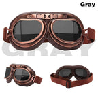 Black Motorcycle Windproof Classic Goggles Uv-Proof Foldable Sunglasses for Chopper ATV Scooter Outdoor Riding Racing Cycling