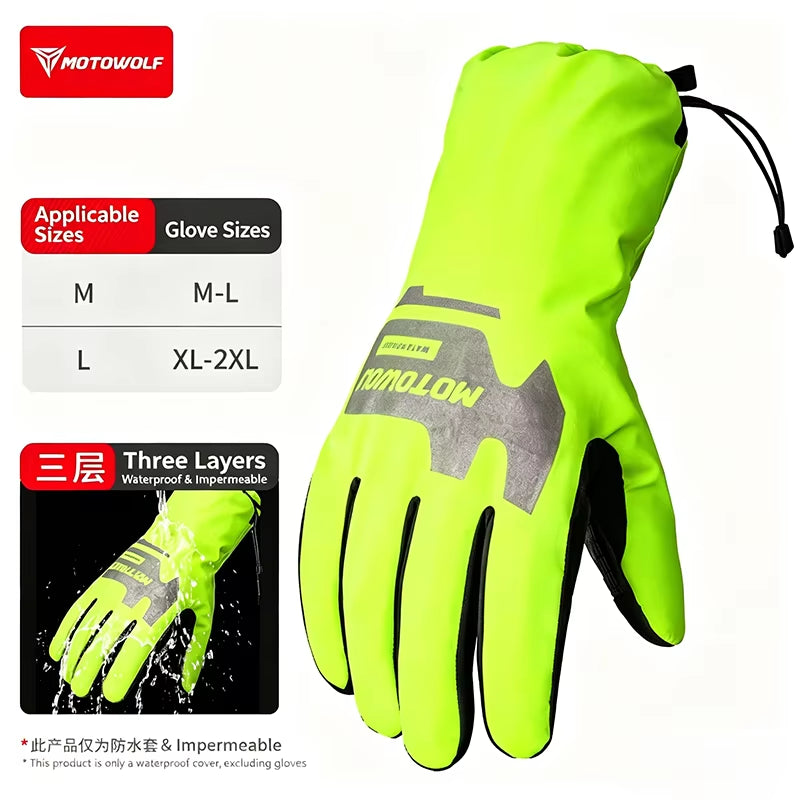 Autumn Winter Motorcycle Riding Gloves Waterproof Rainproof Cover Windproof Warm Motorbiker Racing Rider Accessories Men Women