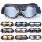 Newest -Style Leather Goggles Vintage Motorcycle Goggles Vintage Motorcycle Goggles Retro Jet Helmet Glasses