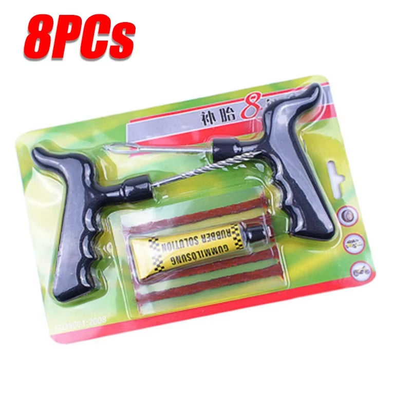 Motorcycle Car Tire Repair Tool Sets Tire Repair Kit Studding Tool Set Tubeless Tire Tyre Puncture Plug Garage Tool Rubber Strip
