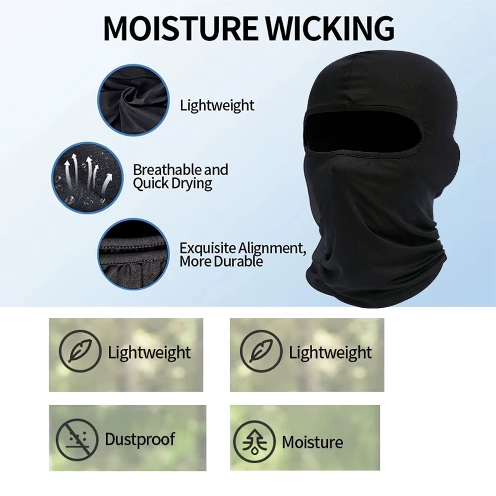 Motorcycle Balaclava Hats Full Face Cover Summer Windproof Breathable Motorbike Motocross Cycling Bicycle Anti-Uv Men Helmet