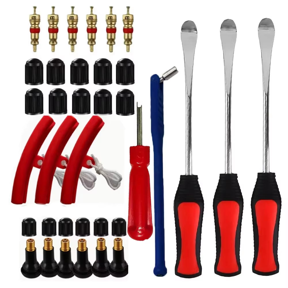 16/28Pcs Motorcycle Tire Lever Tyre Spoon Tire Levers Iron Changing Tool Set Rust-Resistant Smooth Tire Tools for Efficient
