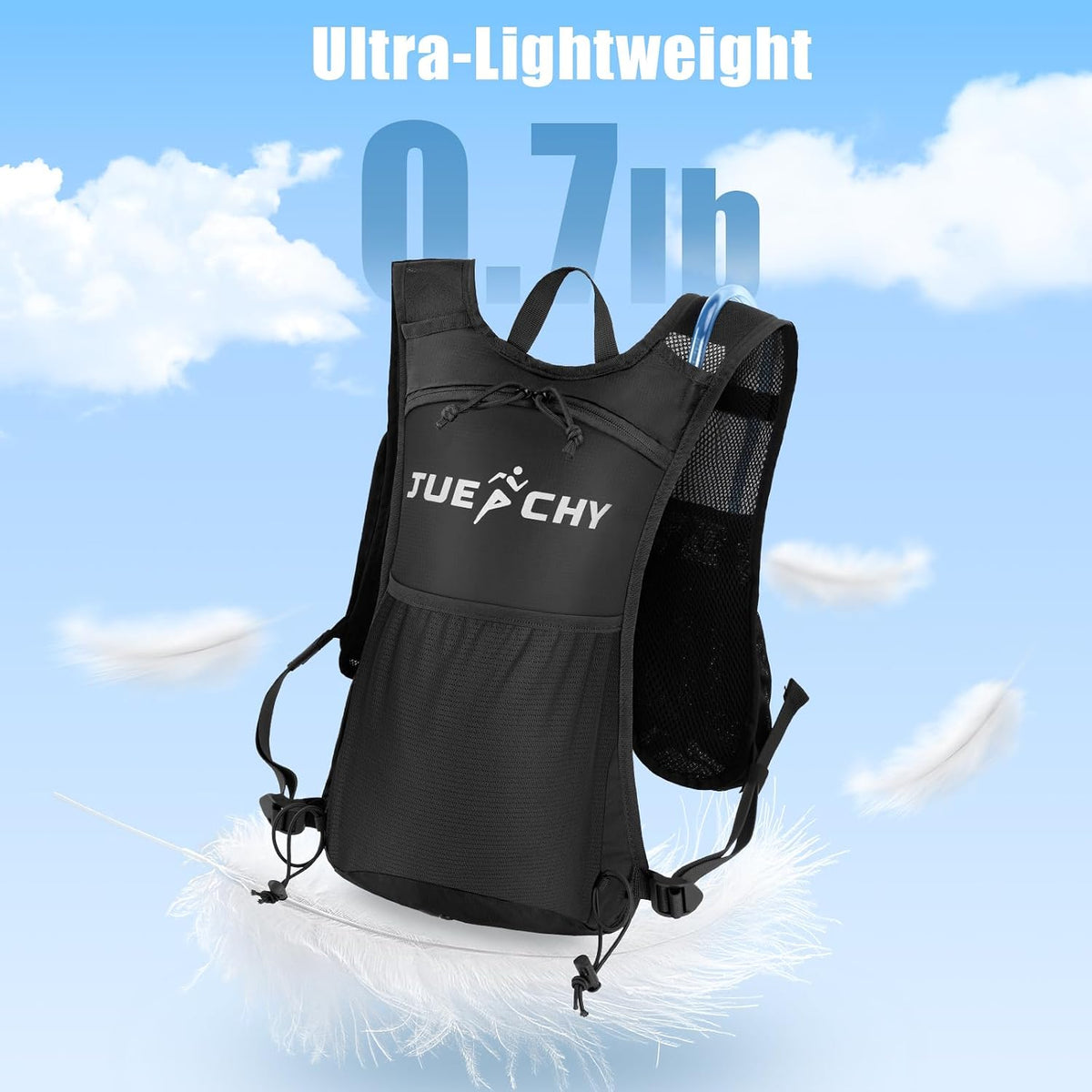 2L Hydration Running Vest with Water Bladder — Black