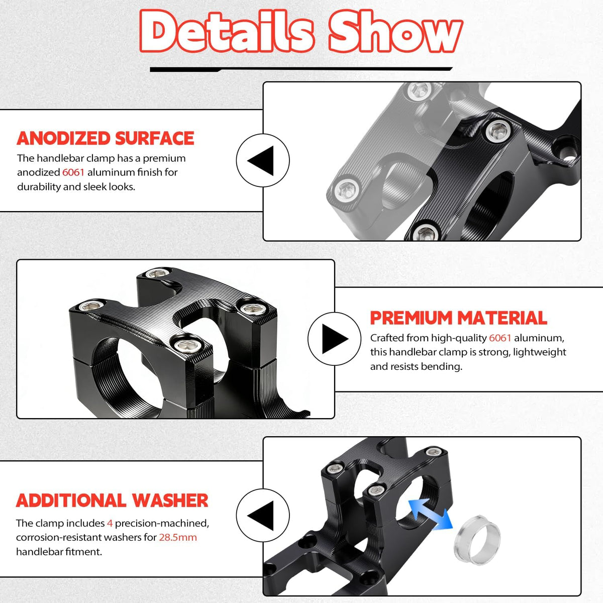 25mm Handlebar Riser Clamp for Suron LBX / E Ride Pro SS 2.0 & SS 3.0 — Black