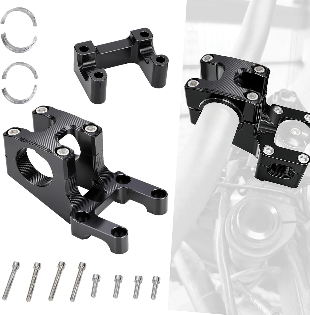 25mm Handlebar Riser Clamp for Suron LBX / E Ride Pro SS 2.0 & SS 3.0 — Black