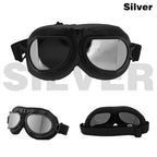 Black Motorcycle Windproof Classic Goggles Uv-Proof Foldable Sunglasses for Chopper ATV Scooter Outdoor Riding Racing Cycling