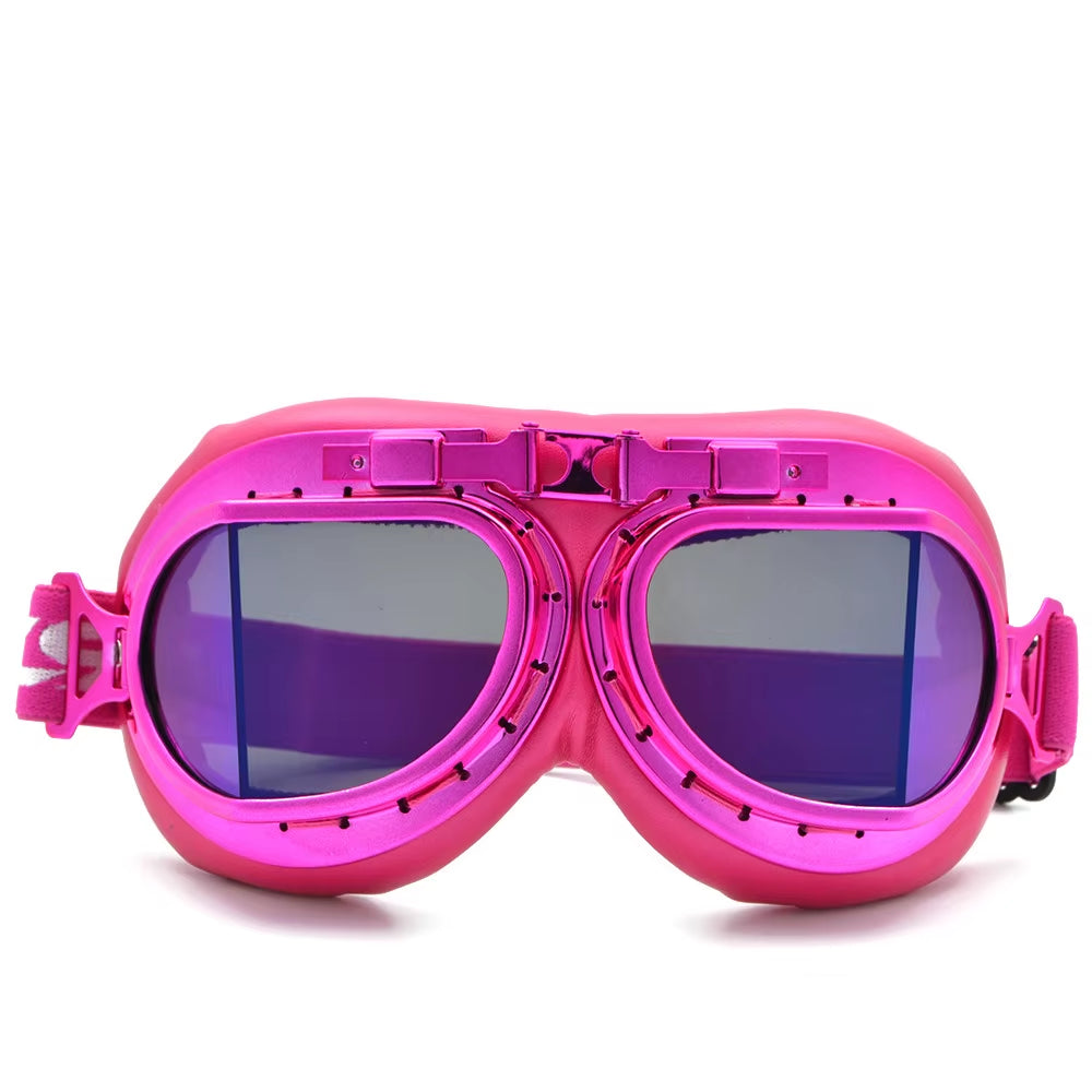 BJMOTO 2019 Goggle Snowboarding Motorcycle Goggles Motocross for Harley Style Glasses Pilot Pink Color Shipping Free