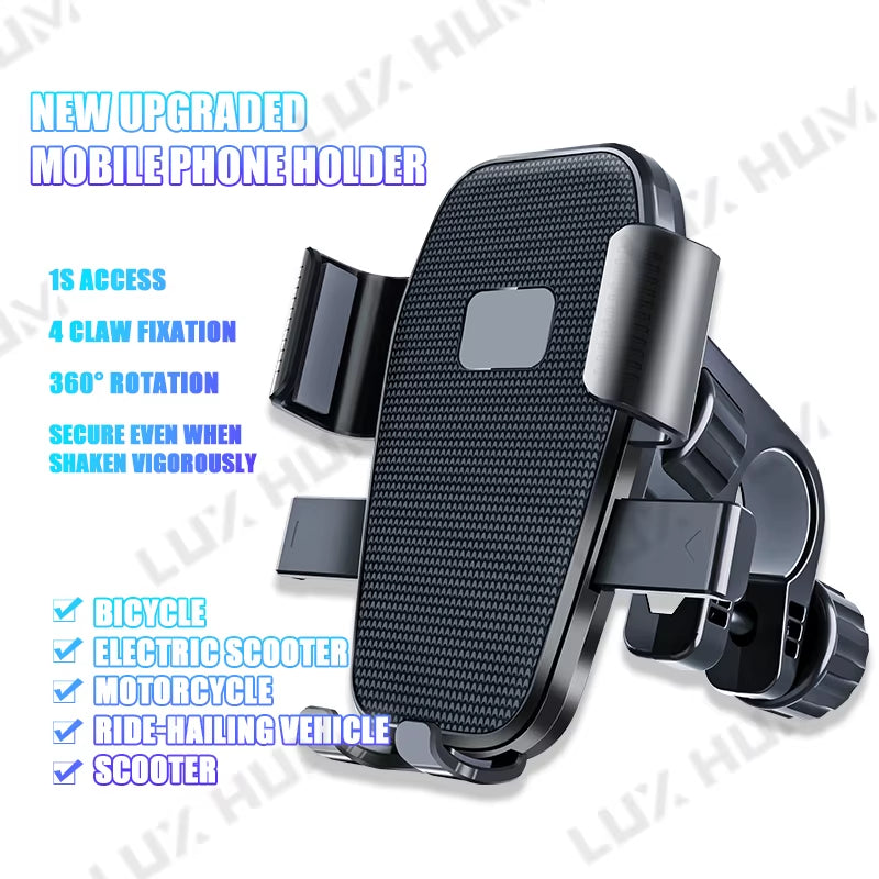 Motorcycle Phone Mount Handlebar/Rear View Phone Holder for Bicycle/Scooter Navigation Holder Universal for 4.7-7In Smartphone