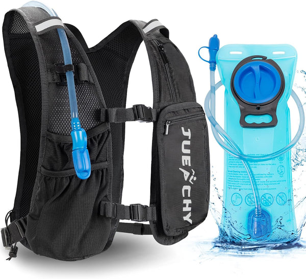 2L Hydration Running Vest with Water Bladder — Black