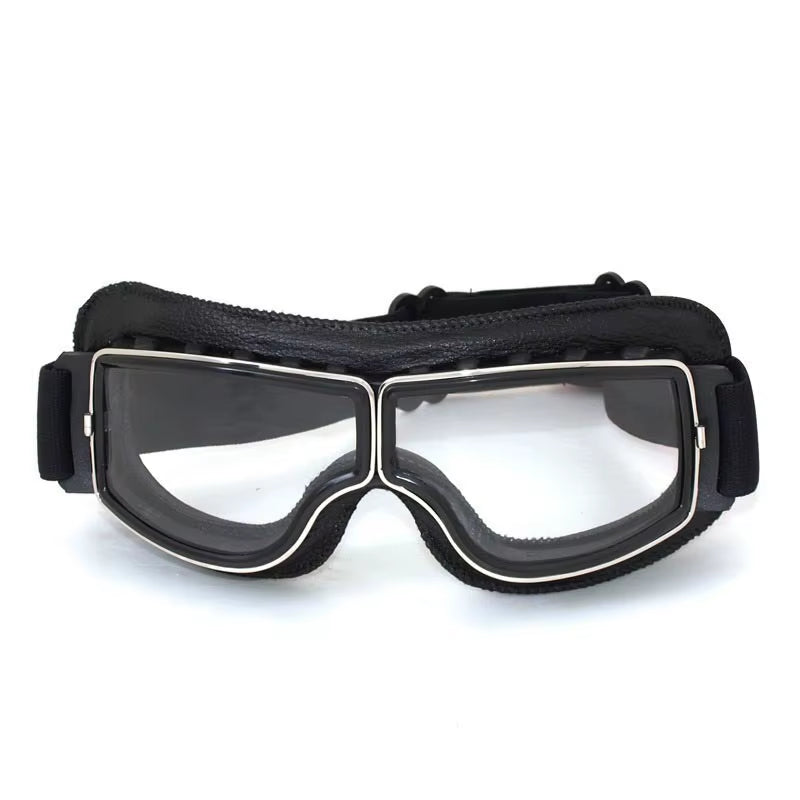 Newest -Style Leather Goggles Vintage Motorcycle Goggles Vintage Motorcycle Goggles Retro Jet Helmet Glasses