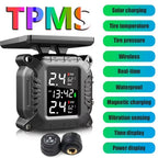 Solar Charging TPMS Motorcycle Tire Pressure Sensors Motorbike Tire Pressure Monitoring System Tyre Temperature Alarm System