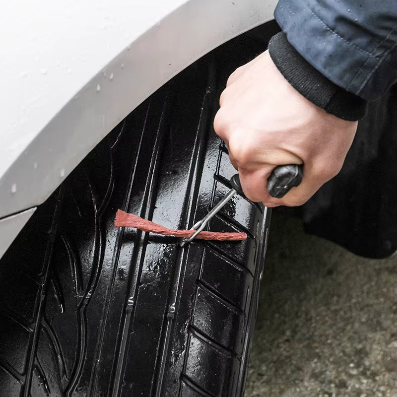 Motorcycle Car Tire Repair Tool Sets Tire Repair Kit Studding Tool Set Tubeless Tire Tyre Puncture Plug Garage Tool Rubber Strip