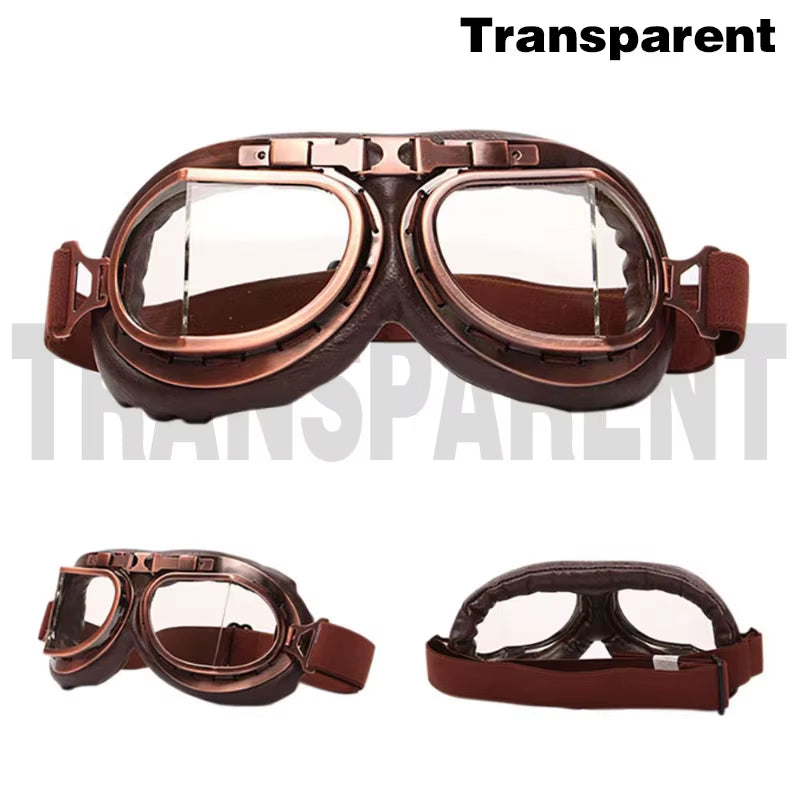 Black Motorcycle Windproof Classic Goggles Uv-Proof Foldable Sunglasses for Chopper ATV Scooter Outdoor Riding Racing Cycling