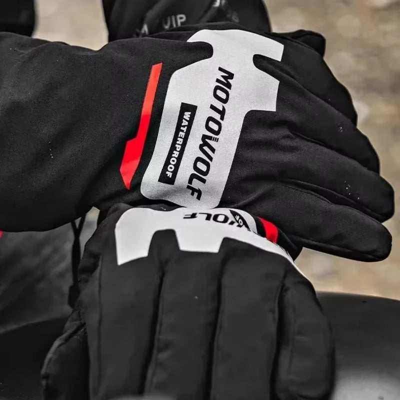 Autumn Winter Motorcycle Riding Gloves Waterproof Rainproof Cover Windproof Warm Motorbiker Racing Rider Accessories Men Women