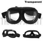 Black Motorcycle Windproof Classic Goggles Uv-Proof Foldable Sunglasses for Chopper ATV Scooter Outdoor Riding Racing Cycling