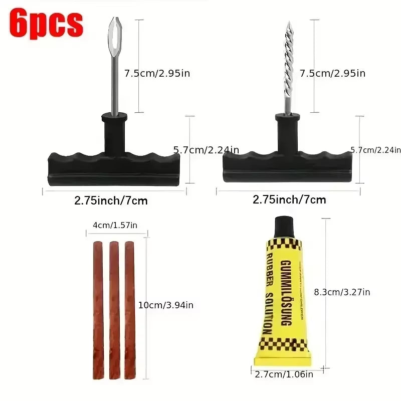 Motorcycle Car Tire Repair Tool Sets Tire Repair Kit Studding Tool Set Tubeless Tire Tyre Puncture Plug Garage Tool Rubber Strip