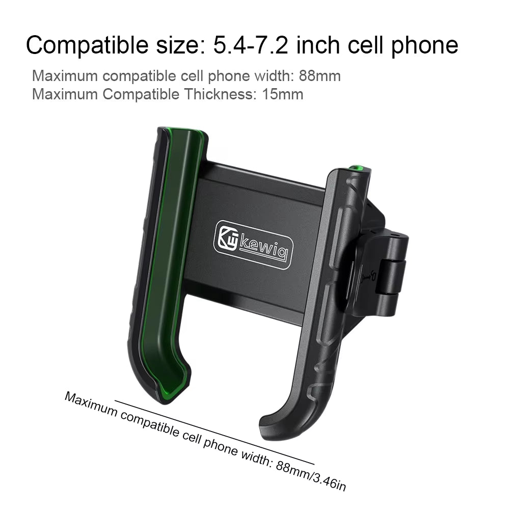 360 Rotation Motorcycle Quick Lock Phone Mount Bicycle Phone Holder for Iphone 17~12 Samsung Motor Bike Baby Carriage Scooter