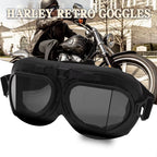 Black Motorcycle Windproof Classic Goggles Uv-Proof Foldable Sunglasses for Chopper ATV Scooter Outdoor Riding Racing Cycling
