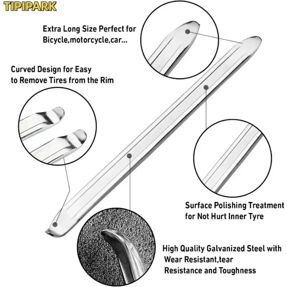 16/28Pcs Motorcycle Tire Lever Tyre Spoon Tire Levers Iron Changing Tool Set Rust-Resistant Smooth Tire Tools for Efficient