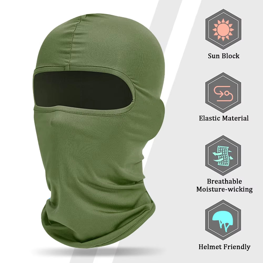 Motorcycle Balaclava Hats Full Face Cover Summer Windproof Breathable Motorbike Motocross Cycling Bicycle Anti-Uv Men Helmet