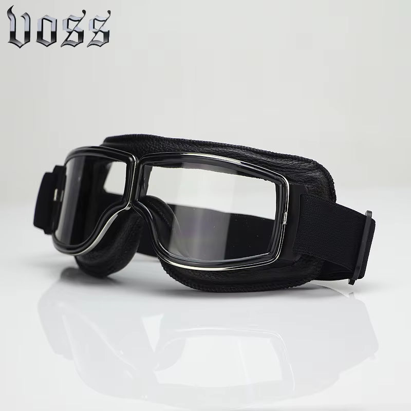 Newest -Style Leather Goggles Vintage Motorcycle Goggles Vintage Motorcycle Goggles Retro Jet Helmet Glasses