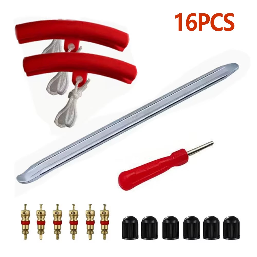 16/28Pcs Motorcycle Tire Lever Tyre Spoon Tire Levers Iron Changing Tool Set Rust-Resistant Smooth Tire Tools for Efficient