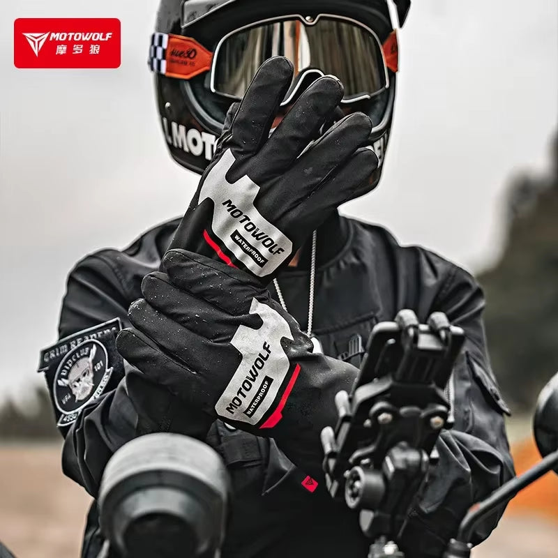 Autumn Winter Motorcycle Riding Gloves Waterproof Rainproof Cover Windproof Warm Motorbiker Racing Rider Accessories Men Women