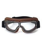 Newest -Style Leather Goggles Vintage Motorcycle Goggles Vintage Motorcycle Goggles Retro Jet Helmet Glasses
