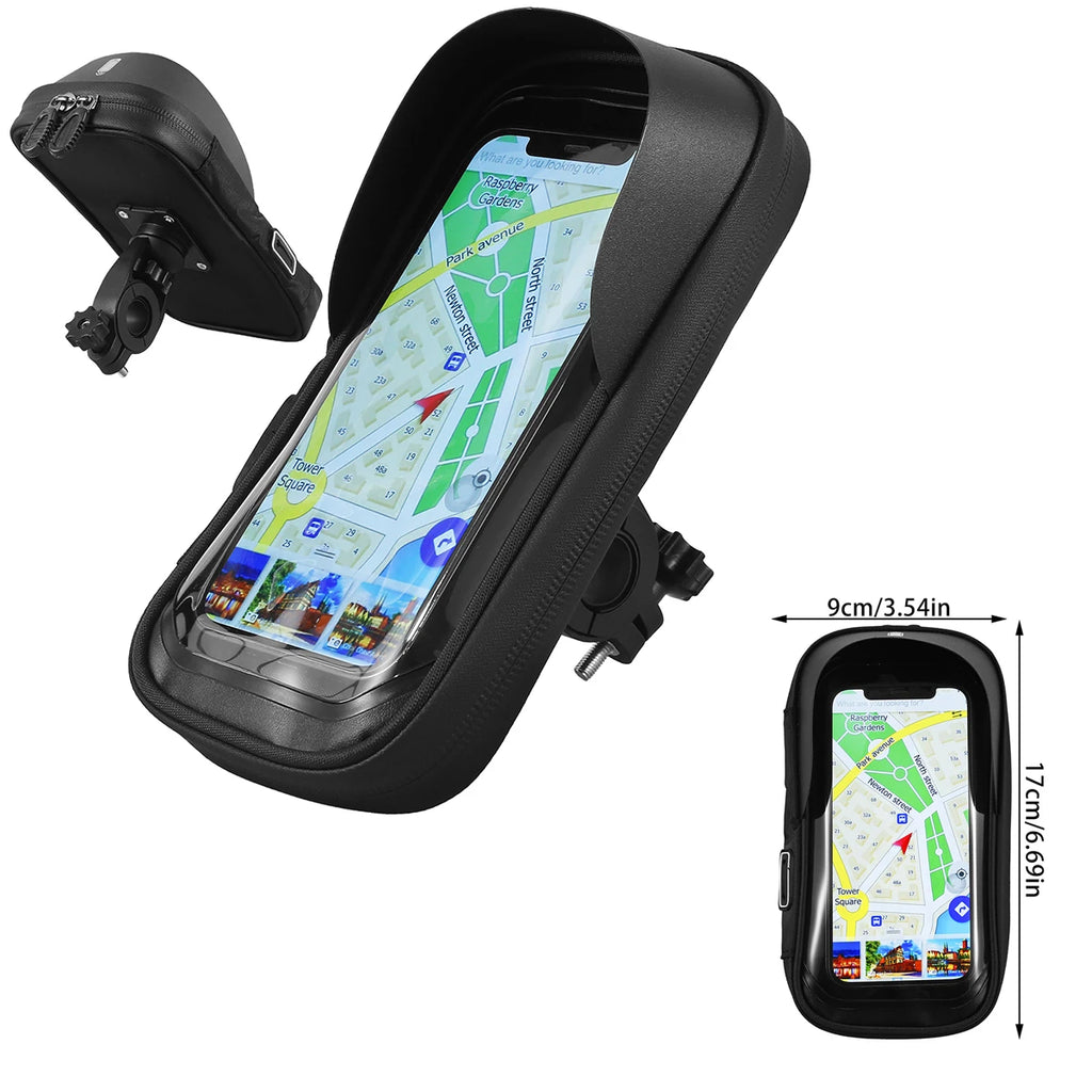 Bicycle and Motorcycle Mobile Phone Holder Waterproof Mobile Phone Bag Case Gps 360° Rotatable Rainproof Touch Screen