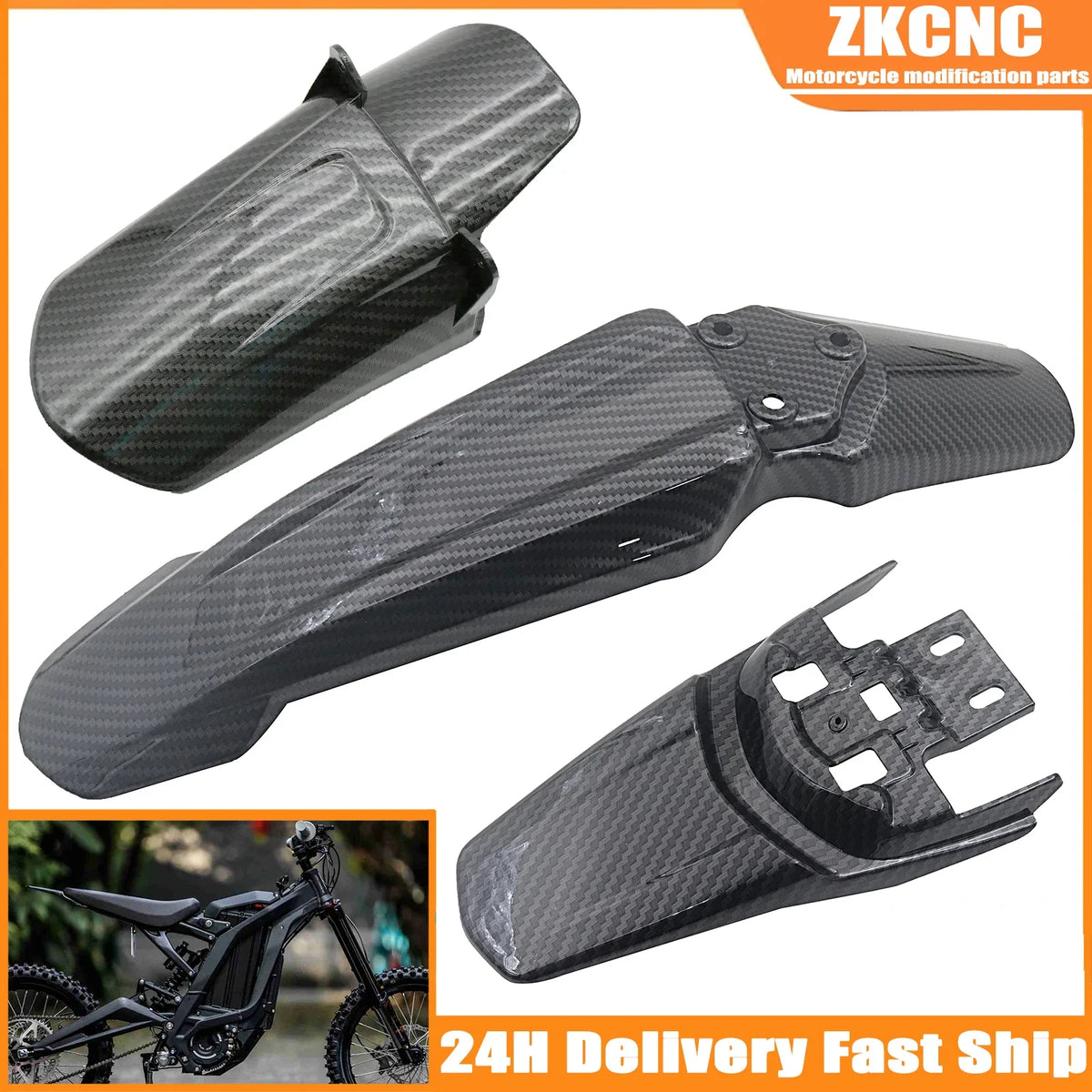 Motorcycle Front Rear Wheel Mudguards Fender for Segway X260 X160 for Surron Light Bee X & Light Bee S Electric Bike Refit Parts