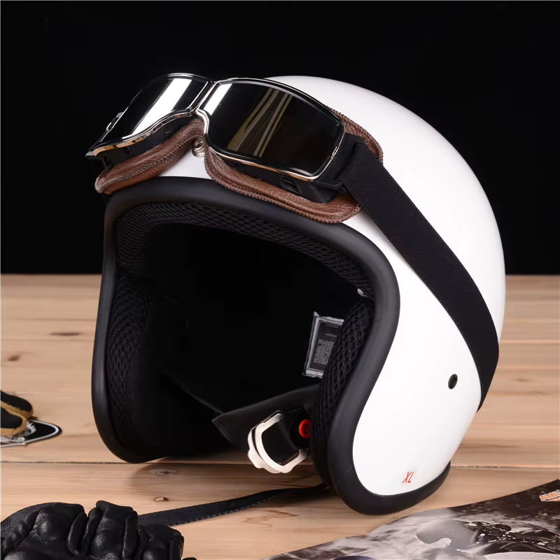 Newest -Style Leather Goggles Vintage Motorcycle Goggles Vintage Motorcycle Goggles Retro Jet Helmet Glasses